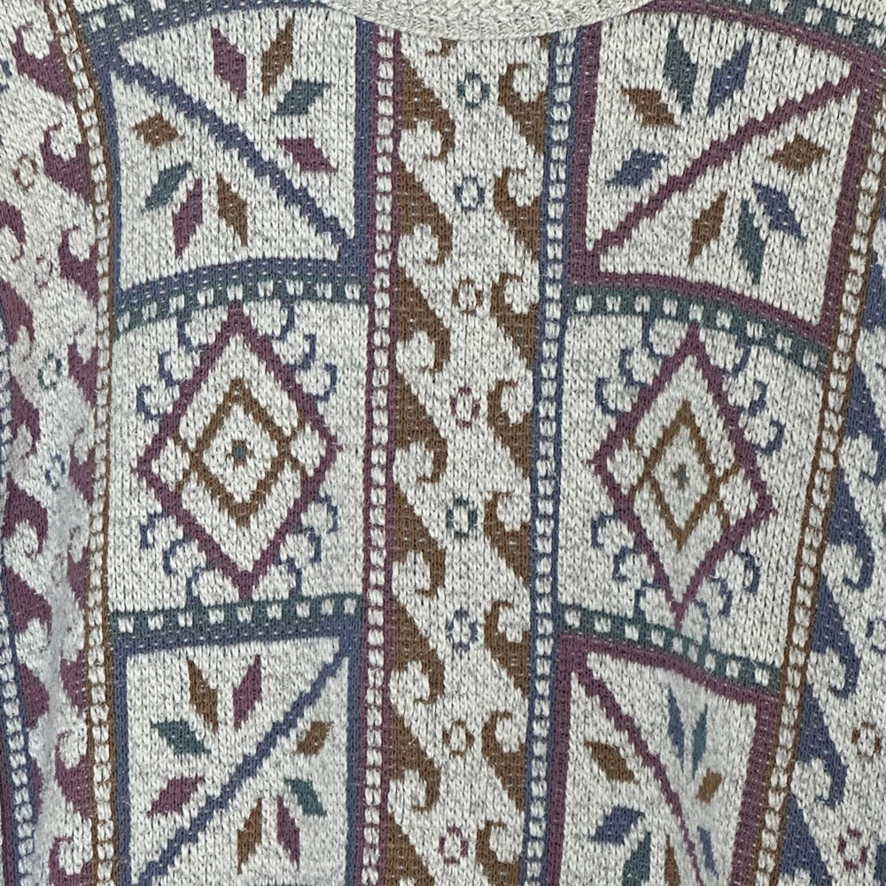 Vintage 90s abstract Aztec cotton sweater - Picture 5 of 5
